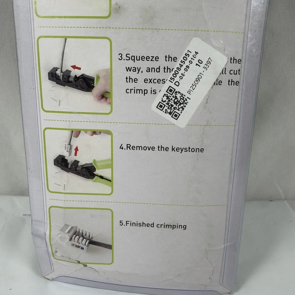 New - RJ45 Keystone Jack Crimping Punch Down Tool 90° EZ‎ Cat5e Cat6 Cat6A